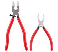 Ujjdwiurgh Ensemble D'Outils de Coupe en Verre Professionnel: 2 Pc avec Pinces en Marche, Mâchoires Incurvées et Pinces de Rupture avec Pointes en Caoutchouc