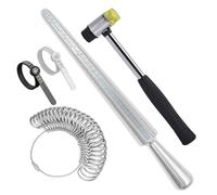 Ujjdwiurgh Ensemble d'outils de mesure de taille de bague, mandrin en métal, baguier, taille de doigt, fil de fer, outil de fabrication de bijoux