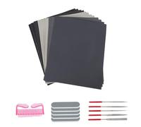 Ujjdwiurgh Ensemble D'Outils de Moulage de RéSine 23 PièCes, Kit de Polissage de RéSine éPoxy, 12 Papiers de Verre, 5 Blocs de Polissage, 5 Fichiers de Formes, 1 Brosse