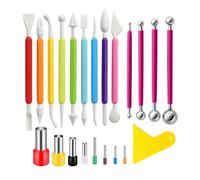 Ujjdwiurgh Ensemble D'Outils de Poterie de 22 Couteaux à Sculpter en Argile, Lames à Gratter la Boue, Poinçons Ronds.