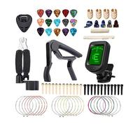 Ujjdwiurgh Ensemble D'Outils de Réparation et D'Entretien de Guitare, Outil de Changement de Cordes, Accordeur Capodastre Facile à Utiliser