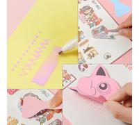 Ujjdwiurgh Ensemble D'Outils de Scrapbooking de 4 Pièces avec Pince à Autocollants, Stylo à Colle, Pelle et Emporte-Pièce en Céramique pour L'Artisanat Rose