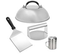 Ujjdwiurgh Ensemble D'Ustensiles pour Barbecue, Ensemble de Broyeur de Hamburgers, Presse à Hamburgers, Couvercle de Casserole, Spatule pour Barbecue, Bouteille D'Arômes