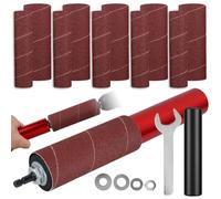 Ujjdwiurgh Ensemble Ponceuse à Tambour, Adaptateur Ponceuse à Broche Tambour Ponçage en Caoutchouc, avec Tambour Papier Verre Grain 120, Perceuse Électrique à Manchons Ponçage