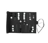Ujjdwiurgh Ensembles de Backgammon Enroulables Ensemble de de Société de Voyage Portable pour Adultes et Enfants Échiquier Classique Pliable en PU Enroulable Installation Facile