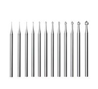 Ujjdwiurgh Ensembles de Fraises à Découper en Forme de Cylindre-Cône de 12 Pièces, Fraises à Sertir en Pierre pour la Fabrication de à Tige de 3/32 Pouce pour Lapidaire