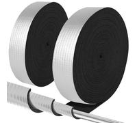 Ujjdwiurgh Enveloppement D'Isolation pour Tuyaux 2 Pouces de Large X 32,8 Pieds en Mousse Extérieure et Isolant en Aluminium pour Tuyaux Auto-Adhésif (2 Rouleaux)