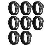 Ujjdwiurgh Équipement D'Arbitre de Football 8 Pièces - Indicateur de Poignet Numéroté de Football, Marqueurs de Cour de Football Noirs pour Équipement D'Arbitre de Juge de Ligne en Chef