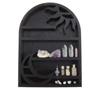 Ujjdwiurgh Étagère de Rangement en Bois - Étagère Murale Élégante et Pratique, Étagère en Cristal de Soleil et de Lune