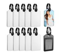 Ujjdwiurgh Étiquettes blanches à sublimation pour bagages en cuir PU avec transfert thermique pour valise, voyage, carte d'identité
