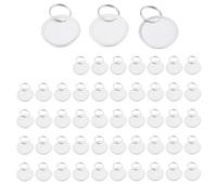 Ujjdwiurgh ÉTiquettes de Jante en MéTal ÉTiquettes de Clé ÉTiquettes en Papier Rondes avec Anneaux en MéTal pour CléS de Voiture et CléS de Porte (50 PièCes)