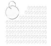 Ujjdwiurgh ÉTiquettes de Jante en MéTal Tags CléS ÉTiquettes en Papier Rond avec Anneaux en MéTal Marque Blanc pour CléS de Voiture et CléS de Porte (100)