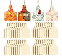 Ujjdwiurgh Étiquettes D'Oreilles de Vache en Bois Étiquette Suspendue en Bois Brut à Faire Soi-Même Étiquettes en Bois Non Finies à Décorer pour L'Artisanat Suspendu