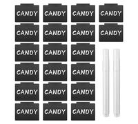 Ujjdwiurgh Étiquettes en Plastique Effaçables à Sec pour Poubelles, Ensemble de 22 Pièces, Marqueurs de Poubelles Amovibles