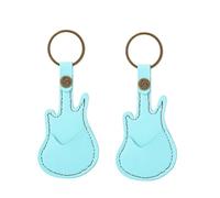 Ujjdwiurgh Étui en Cuir pour Médiators de Guitare avec Porte-Clés, Sac pour Plectres de Guitare, Sac Cadeau Bleu Clair, Facile à Utiliser