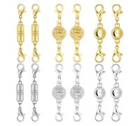 Ujjdwiurgh Fermoirs et Fermetures de Magnétiques, Connecteurs en Boule de Cristal avec Fermoirs en Homard - Kit de Collier Magnétique de 12 Pièces