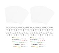 Ujjdwiurgh Feuilles de Plastique Rétractable Kit de Papier avec Film D'Art Thermorétractable Transparent Dinks Porte-Clés en Papier Pièces Accessoires