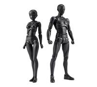 Ujjdwiurgh Figurines d'action modèle en PVC avec modèles de Figurines de Dessin de boîte pour Artistes (Femme + Homme, Noir)