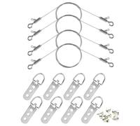 Ujjdwiurgh Fil de suspension réglable et anneaux en D avec petits clips, 8 anneaux en D à 3 trous avec vis pour miroir/cadre