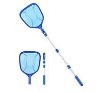 Ujjdwiurgh Filtre de piscine en nylon avec manche télescopique en aluminium et outil de nettoyage en maille fine moyenne pour enlever les feuilles et les débris