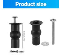 Ujjdwiurgh Fixation de dessus de siege de toilette Trou de charniere de siege Fixations de vis a ecrous en caoutchouc retour au mur Paire