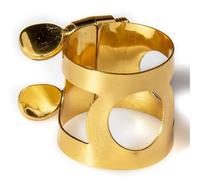 Ujjdwiurgh Fixation de Ligature de Saxophone Alto Double Vis Ligature en Laiton pour Embouchure de Saxophone, Or Facile à Utiliser