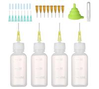 Ujjdwiurgh Flacon à presser avec embout aiguille de 30 ml, flacon applicateur de pointe avec entonnoir pour petits projets de collage