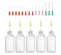 Ujjdwiurgh Flacon Applicateur à Pointe de Précision de 50 Ml, Aiguille et Capuchon à Pointe Émoussée, Flacon à Presser à Pointe D'Aiguille 18G 20G 25G, Flacon Compte-Gouttes D'