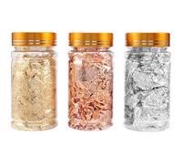 Ujjdwiurgh Flocons de Feuille d'or pour Moules à Plateau en RéSine, 3 Bouteilles de Flocons de Feuille MéTallique pour Les Arts et L'Artisanat de Peinture, Nail Art