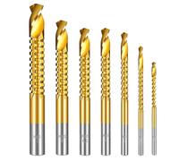 Ujjdwiurgh Forets Hélicoïdaux HSS avec Tige Hexagonale. Forets Hélicoïdaux à Queue Hexagonale. Forets de Découpe Dentelée.