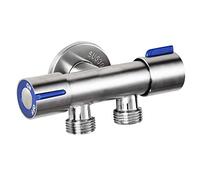 Ujjdwiurgh G1 / 2 X 1/2 304 en Acier Inoxydable un en Deux Trois FaçOns Vanne D'Angle, Double PoignéE Double Contrôle Froid Multifonction
