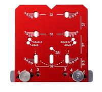 Ujjdwiurgh Gabarit de Charnière Dissimulée pour Porte D'Armoires avec Support de Perceuse en Alliage D'Aluminium de 35 mm pour le Perçage des Trous, Outil de Localisation pour Menuiserie en Rouge.