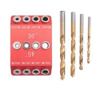 Ujjdwiurgh Gabarit De Guidage De Trou De Forage D'Angle 30/45/90 ° pour Trou Coudé et Droit, ModèLe De PerçAge De Vis De DéCalage De Garde-Corps De Câble, 4 Forets