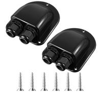 Ujjdwiurgh Gaine D'Entrée de Câble Solaire 2 Pièces, Gaine Solaire, Boîtier D'Entrée de Câble Double pour Types de 3mm2 à 10mm2 pour RV, Caravane, Marine Noir.
