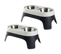 Ujjdwiurgh Gamelle surélevée pour chien en acier inoxydable anti-chocs pour chiens et chats