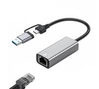 Ujjdwiurgh Gigabit 2,5G USB 3.0 Type C vers RJ45 2500Mbps Carte LAN Hub pour Win 7/8/10/11