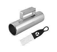 Ujjdwiurgh Grand Guiro professionnel en acier inoxydable avec grattoir latin Merengue Percussion Instrument de musique 25,4 x 7,6 cm Extrémités ouvertes