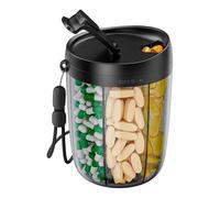 Ujjdwiurgh Grand Organisateur de Bouteille de Tasse de Pilule à 6 Grilles pour Vitamines Boîte à Étui de Rangement pour Contenir 7 Suppléments Différents