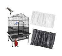 Ujjdwiurgh Grande Housse de Cage à Oiseaux, Filet en Nylon Souple Réglable, Récupérateur de Graines et Jupe de Protection, 2 Pièces