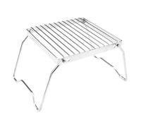 Ujjdwiurgh Gril de Feu de Camp Pliant Portable en Acier Inoxydable Grille de Gril de Camping Support de Cuisinière à Gaz Support de Poêle à Bois Extérieur Barbecue Grill