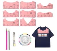 Ujjdwiurgh Guide d'alignement universel des chemises pour un positionnement précis des chemises avec pour transfert de chaleur - Kit d'outils de placement de tissu en vinyle