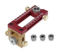 Ujjdwiurgh Guide de Perçage 2 en 1, Gabarit de Perçage, Gabarit de Perçage, Localisateur de Vis D'Armoire, Ensemble de Forets pour le Travail Du Bois, 5 Trous 6/8/10/12/15 mm