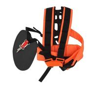 Ujjdwiurgh Harnais de Désherbage Réglable Universel Rembourré avec Bandoulière pour Tondeuse, Double Harnais D'Épaule pour Coupe-Herbe Orange