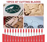 Ujjdwiurgh Haute durete pour Graphtec CB09 Silhouette Camee Titulaire + 15Pcs Lames Vinyle Coupeur Traceur 45 Degres