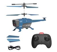 Ujjdwiurgh Hélicoptère Rc 3,5 Canaux, Avion Télécommandé 2,4 G, Avion Volant pour Éviter Les Obstacles, Jouet Volant pour Enfants, Facile à Installer, Facile à Utiliser - Bleu