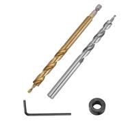 Ujjdwiurgh Hex Shank Pocket Trou Mèche + 3/8 (9,5 Mm) de Remplacement Twist Step Mèche avec Butée de Profondeur Collier pour Pocket Manuel Trou Système Jig Guide de Forage Drill Kit D'Outils