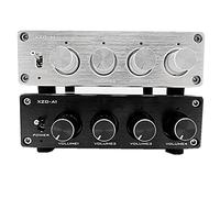 Ujjdwiurgh HiFi sans Perte 1 EntréE 4 Sorties Hub Distributeur Audio SéLecteur de Signal Commutateur de Source Amplificateur de Volume (Argent)