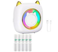 Ujjdwiurgh Imprimante Thermique sans Encre de Poche pour Mini Imprimante Autocollante 10 Rouleaux de Papier Thermique, pour Mémo de Notes Photo + Blanc Clair RVB