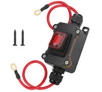 Ujjdwiurgh Interrupteur à Cordon Étanche DC12-24V DPST sur L'Interrupteur à Bascule Off pour Les Appareils Électriques Extérieurs avec Lumière Rouge et de Câble AWG 10