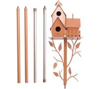 Ujjdwiurgh Jardin Nichoir Mangeoires À Oiseaux en Métal Piquets De Jardin avec Poteau Nichoirs pour Cour Cour Patio Extérieur Style E